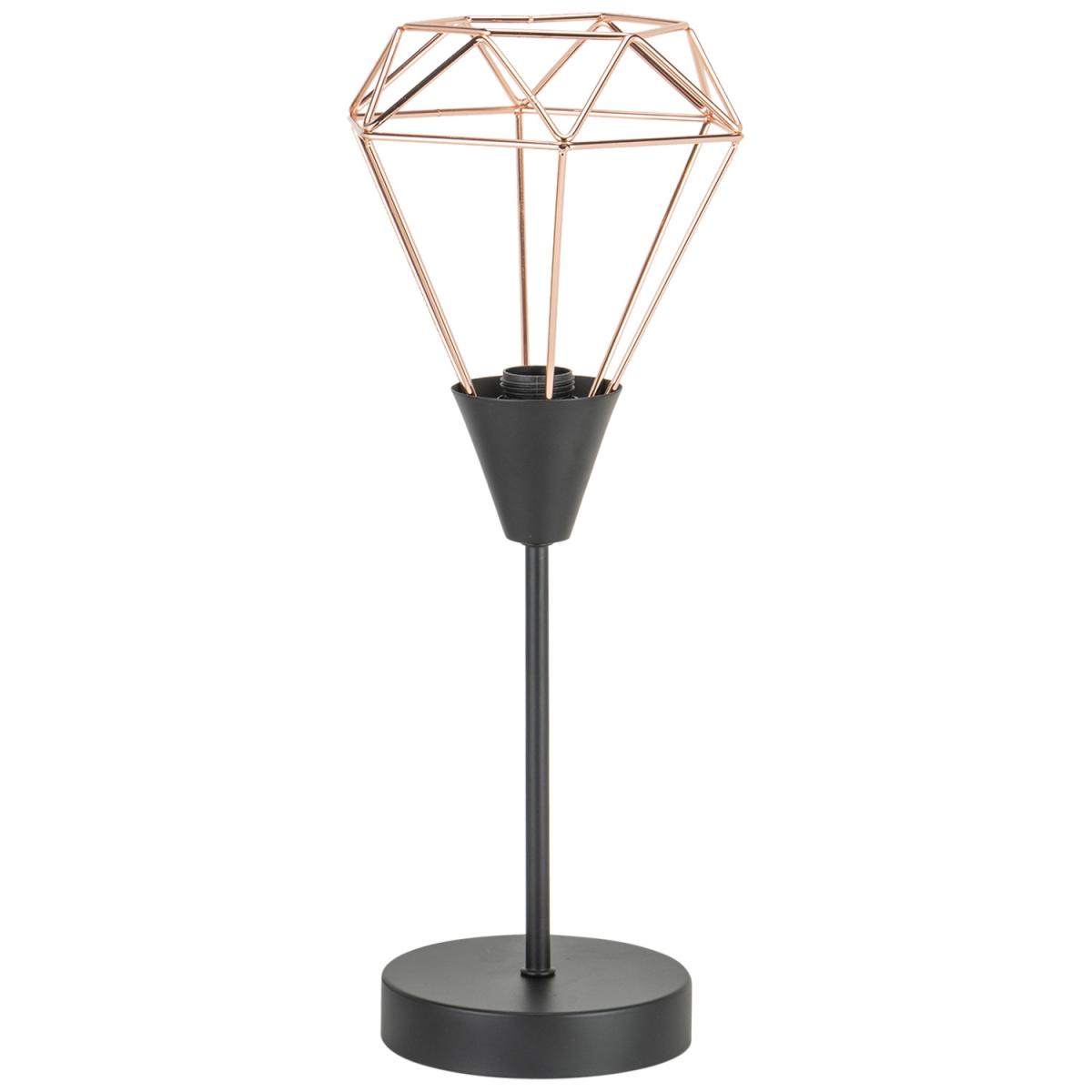 Industrial Caged Copper Table Lamp – image 2