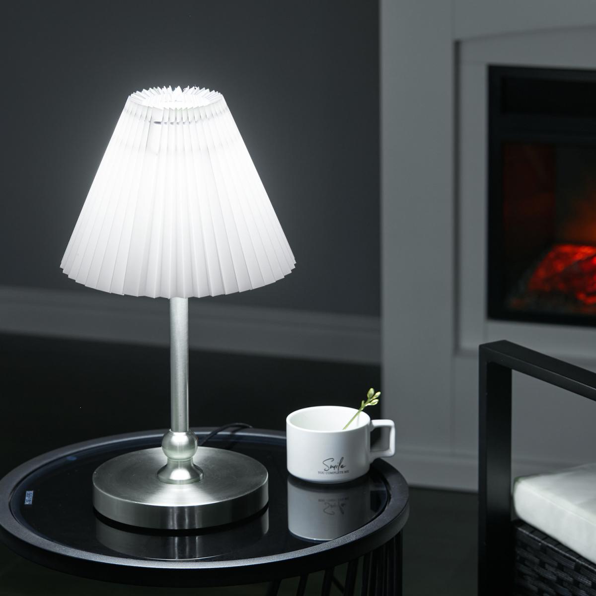 Modern Pleated Shade Desk Table Lamp - Silver – image 3