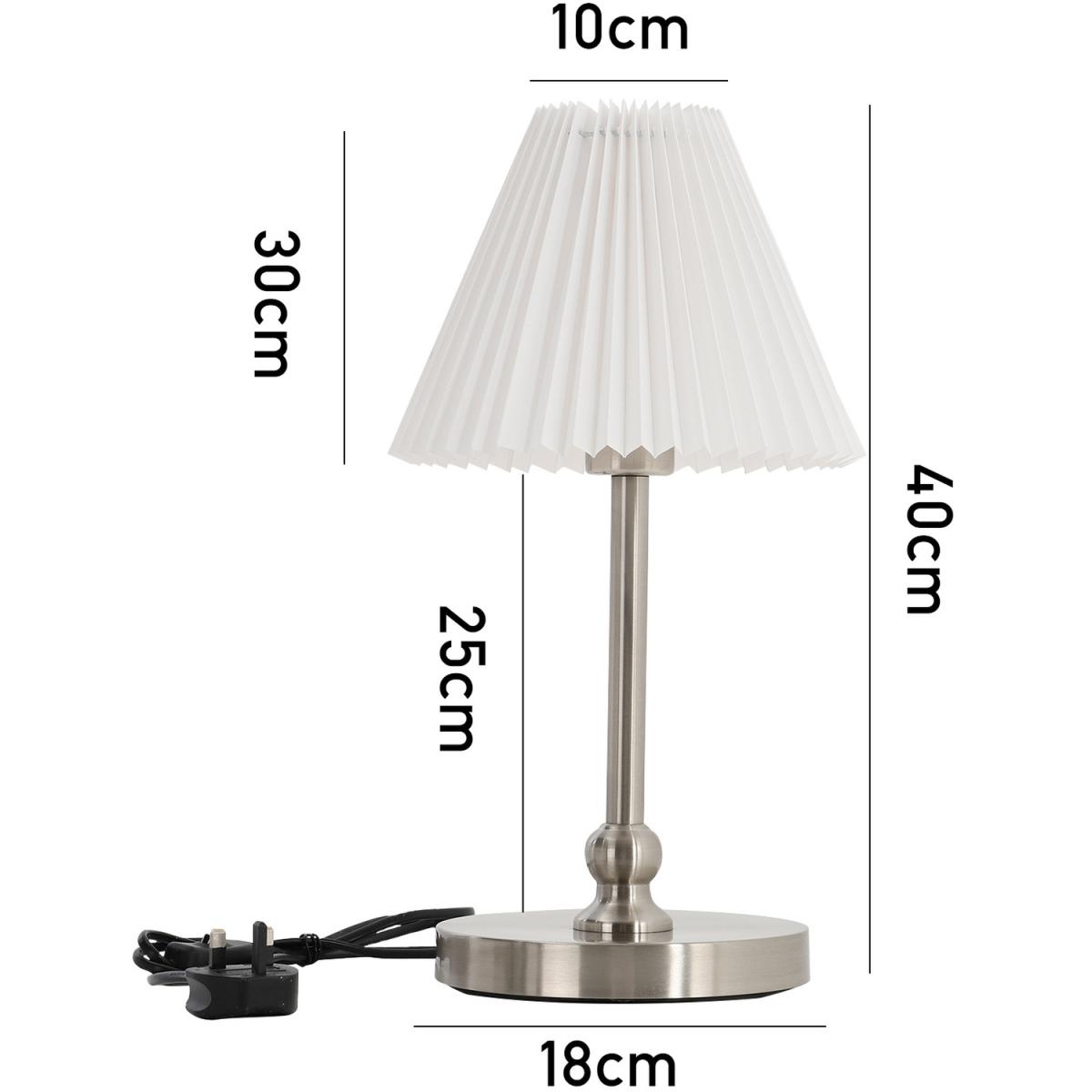 Modern Pleated Shade Desk Table Lamp - Silver – image 4