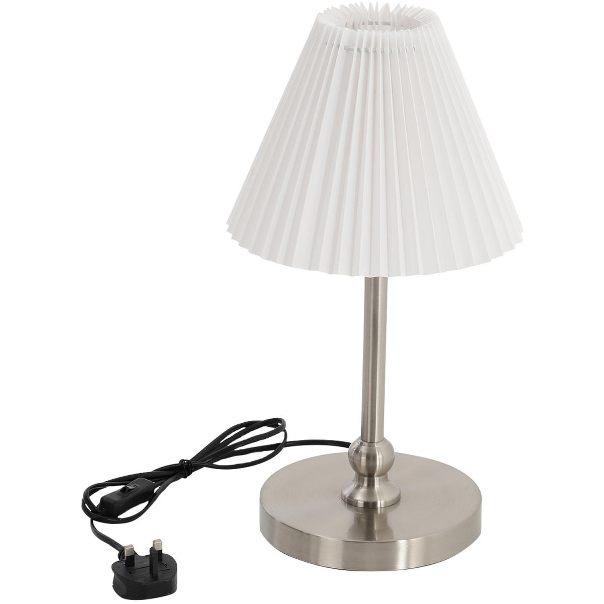 Modern Pleated Shade Desk Table Lamp - Silver – image 7