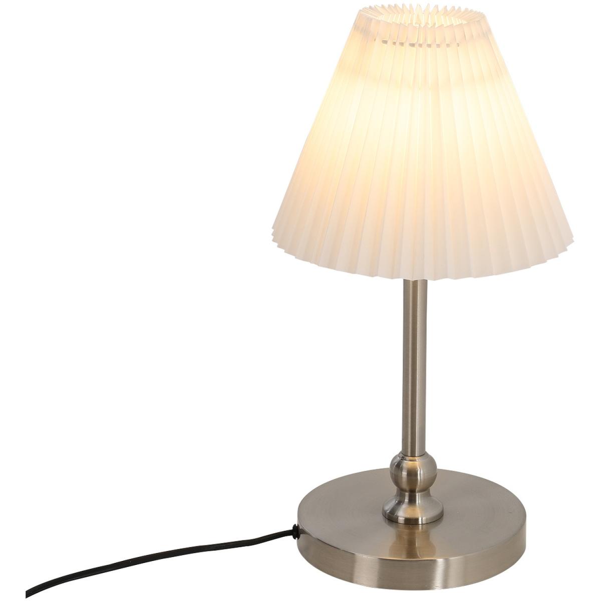 Modern Pleated Shade Desk Table Lamp - Silver – image 8