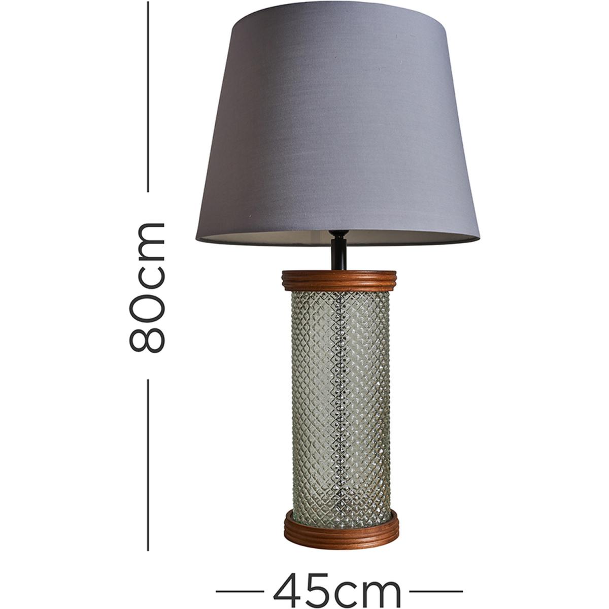 Gianni Clear Table Lamp With XL Grey Shade - Clear – image 2