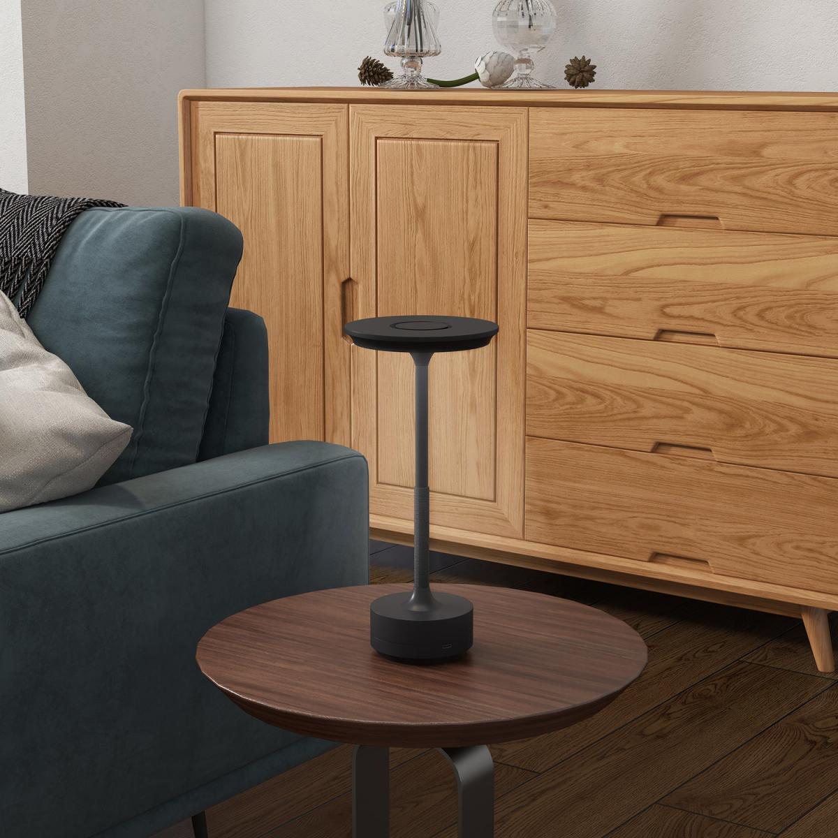 Protable Cordless Rechargeable Table Lamp with LED Light - Black – image 4