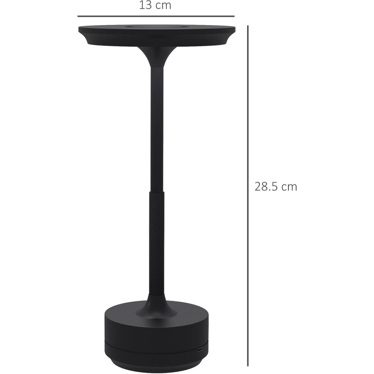 Protable Cordless Rechargeable Table Lamp with LED Light - Black – image 6