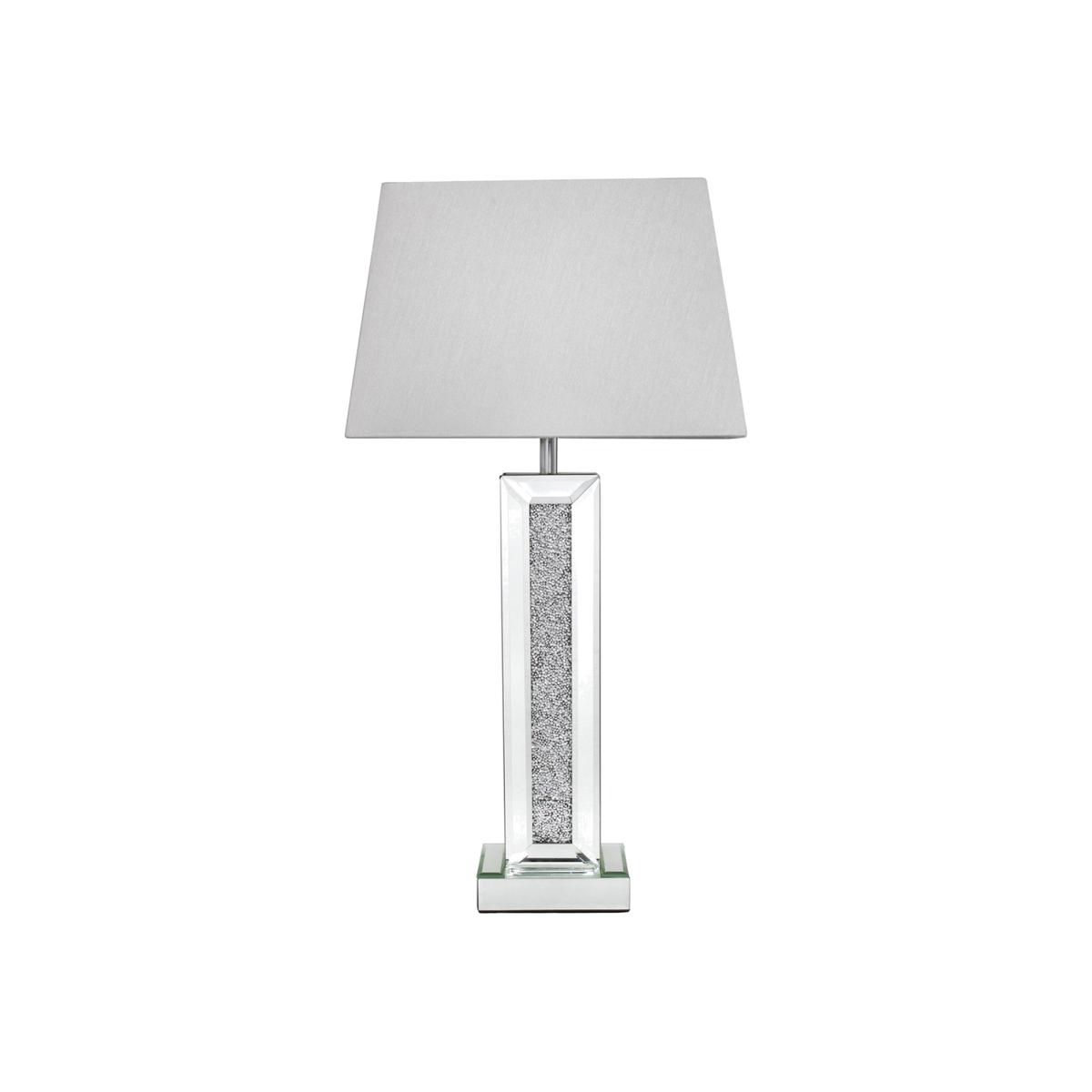Milano Mirror Pillar Table Lamp with White Shade - White – image 1