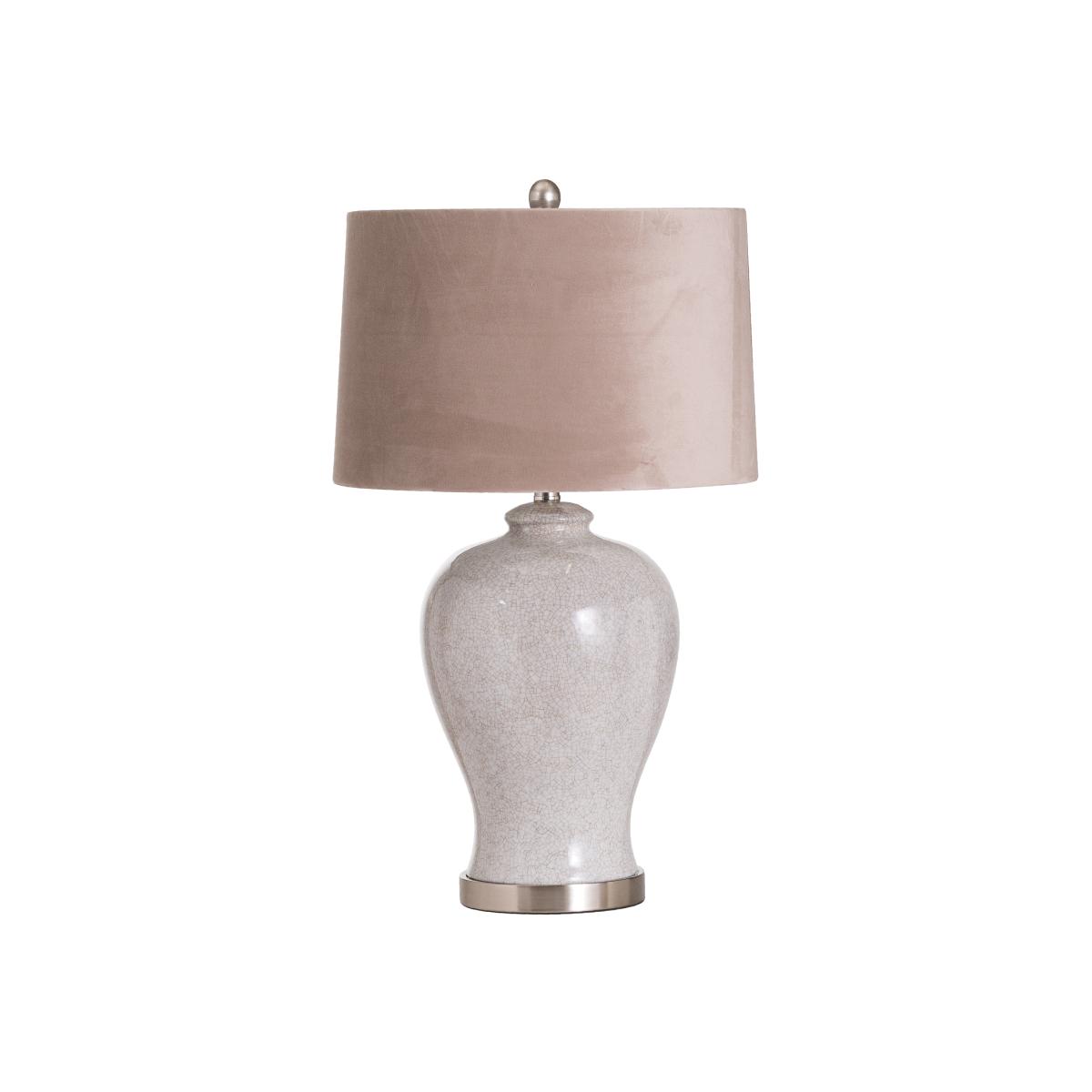 Hadley Ceramic Table Lamp With Natural Shade - White – image 1