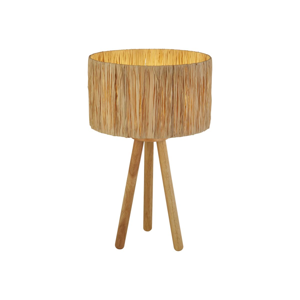 Natural Raffia Table Lamp - Brown – image 1