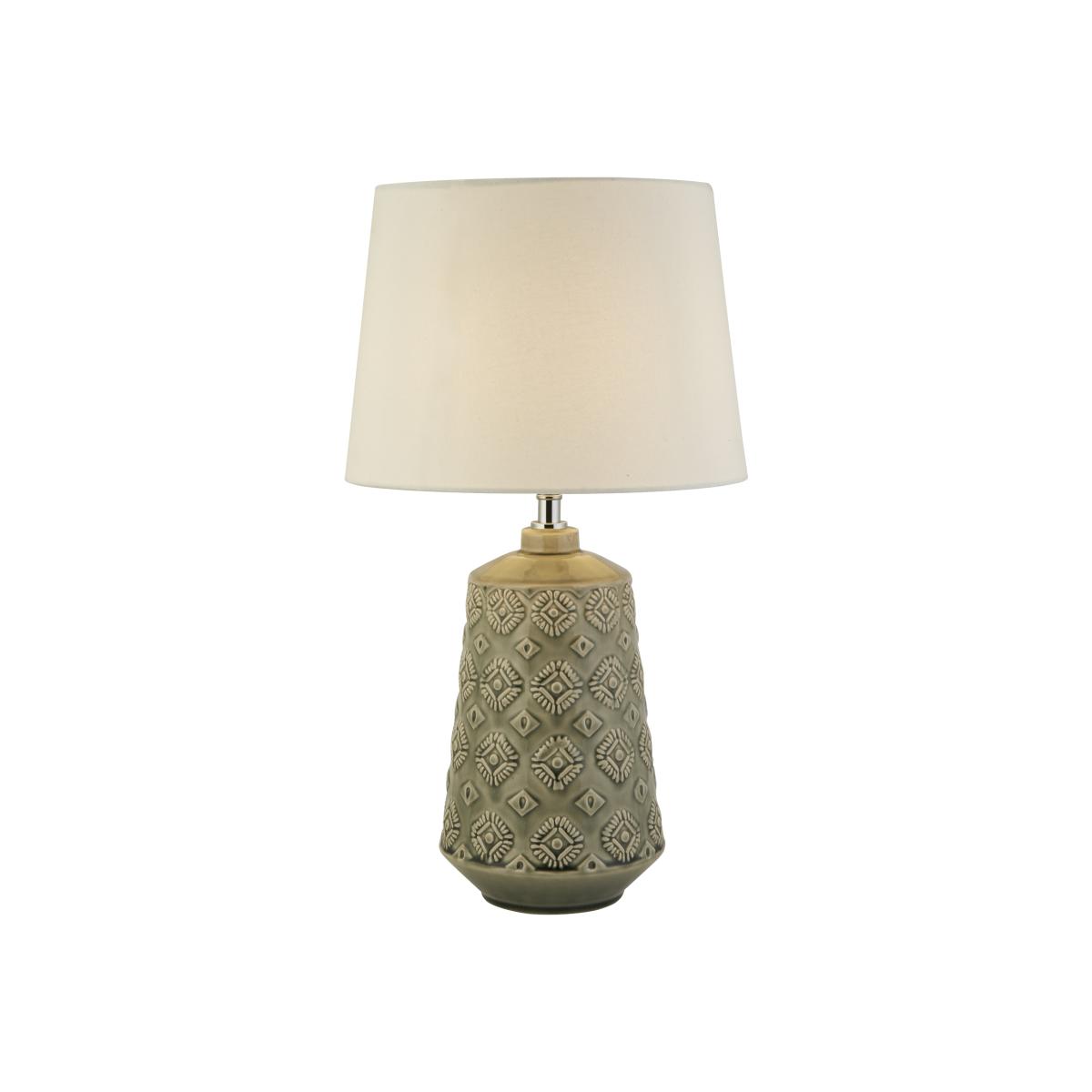 Grey Patterned Ceramic Table Lamp - Grey – image 1