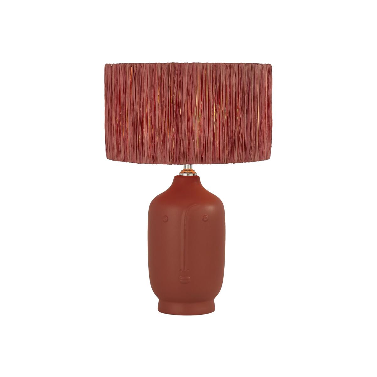 Ceramic Face Table Lamp with Shade - Terracota – image 1