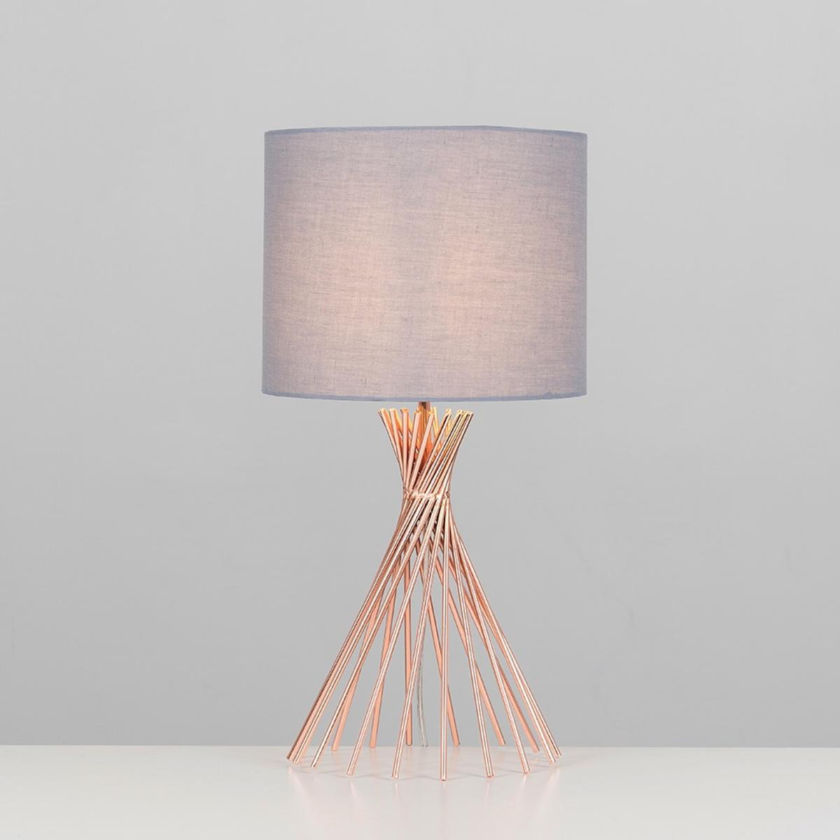 Copper Metal Wire Twist Design Table Lamp With Dark Grey Shade - Copper – image 4