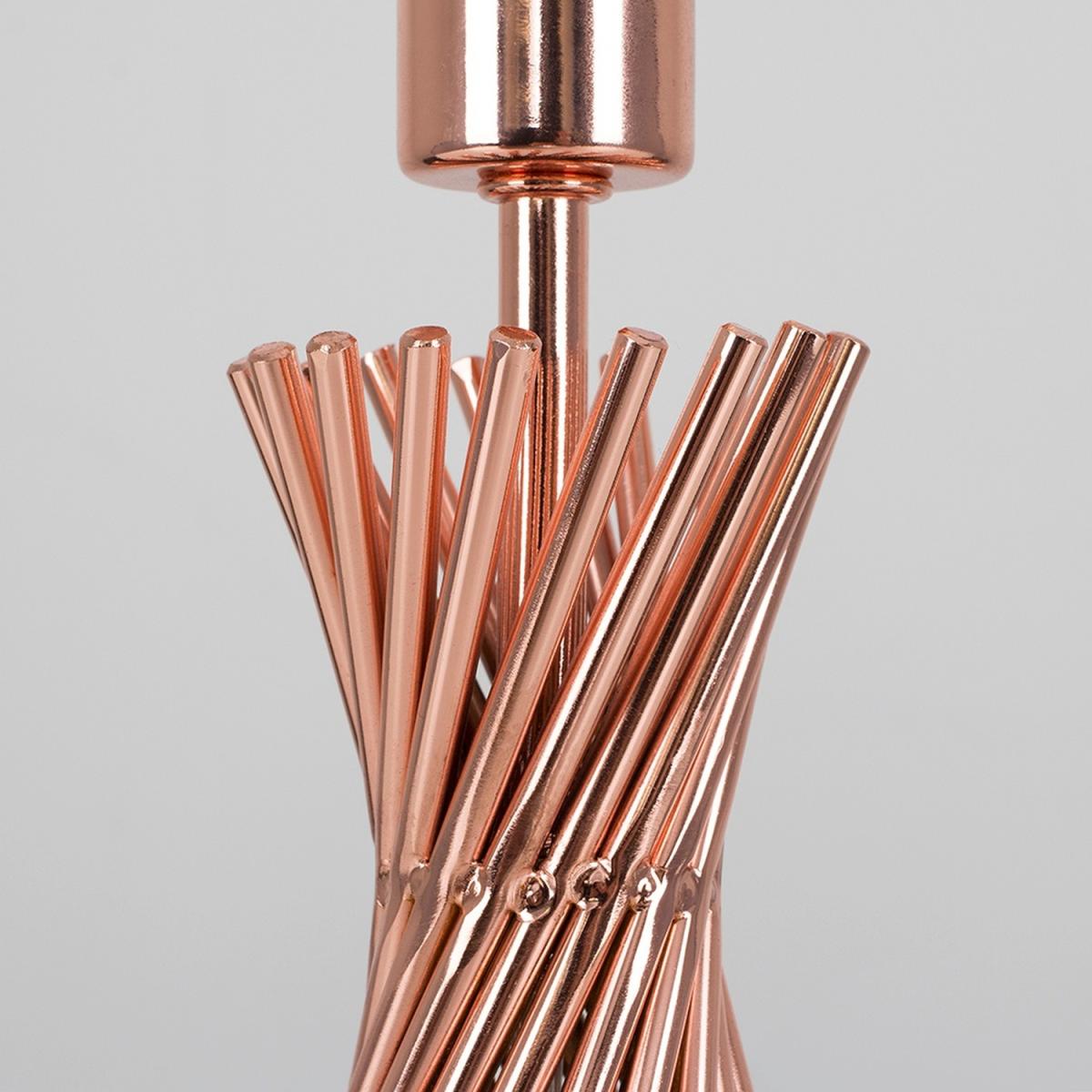 Copper Metal Wire Twist Design Table Lamp With Dark Grey Shade - Copper – image 5