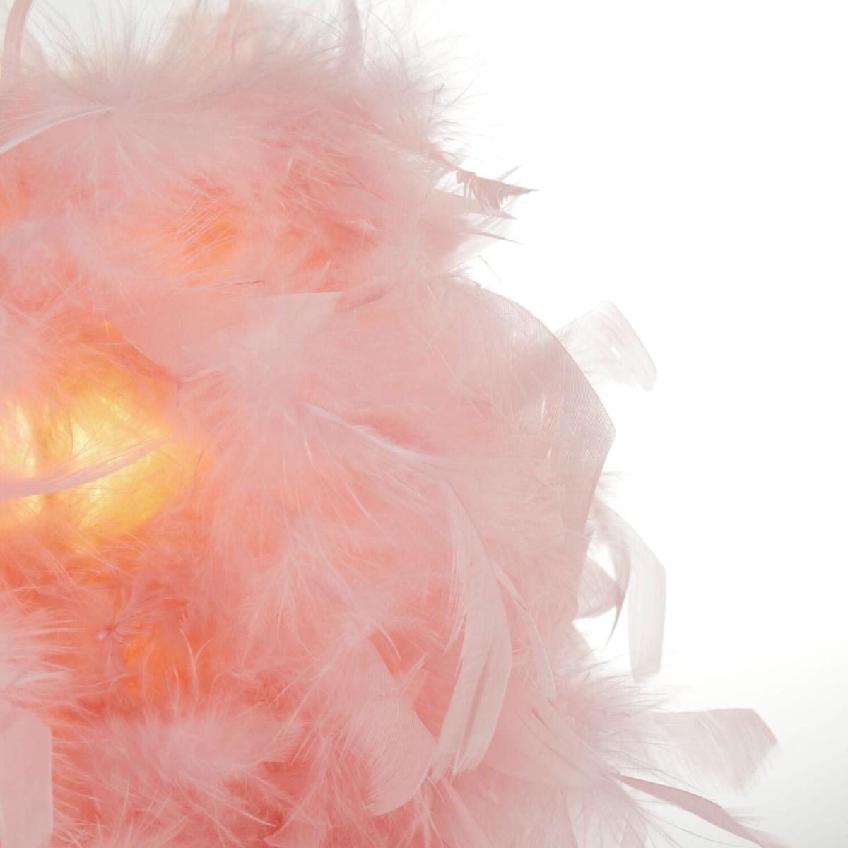 Pink Feather Tripod Table Lamp - Chrome – image 2