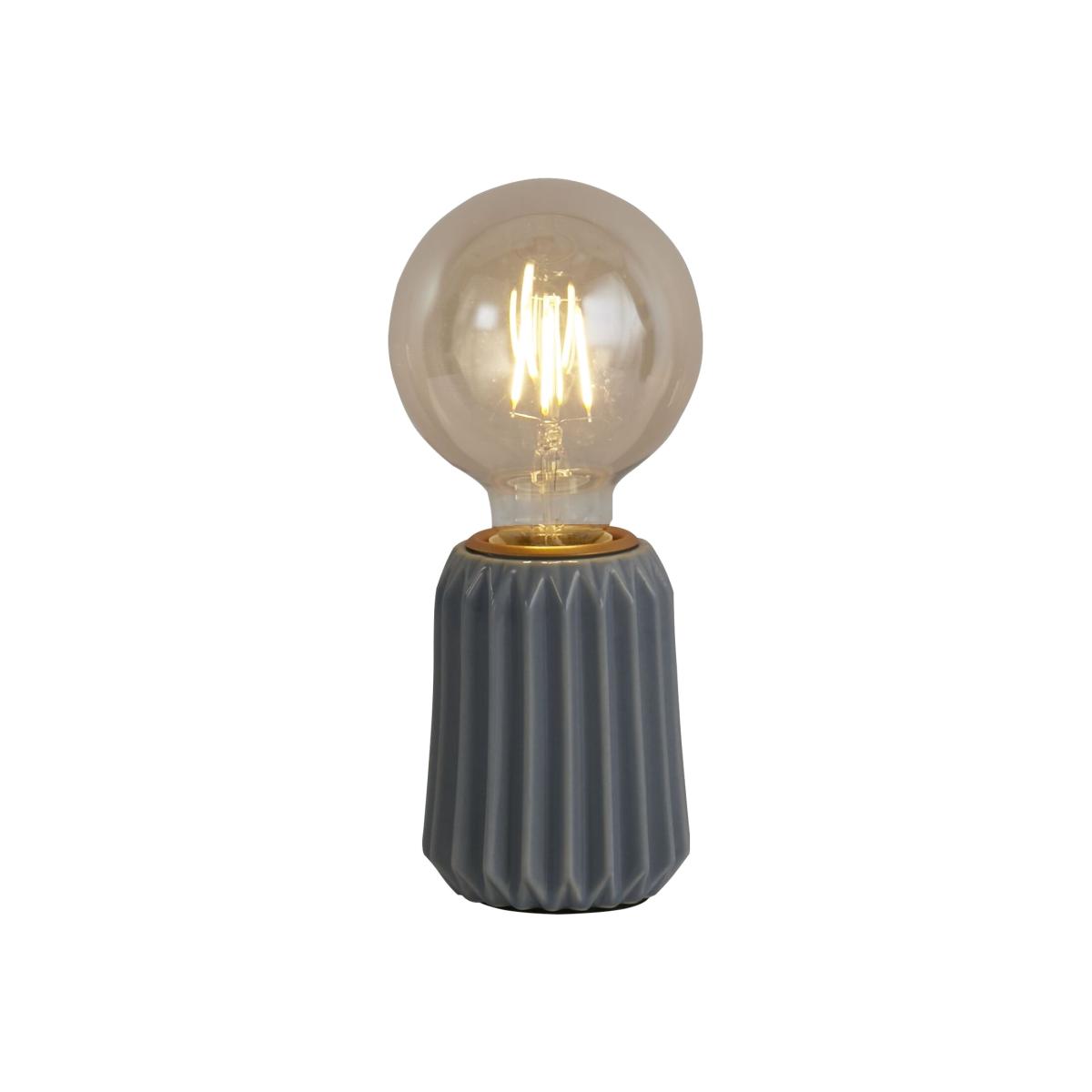 Baby Blue Ceramic lamp with Bulb - Blue – image 1