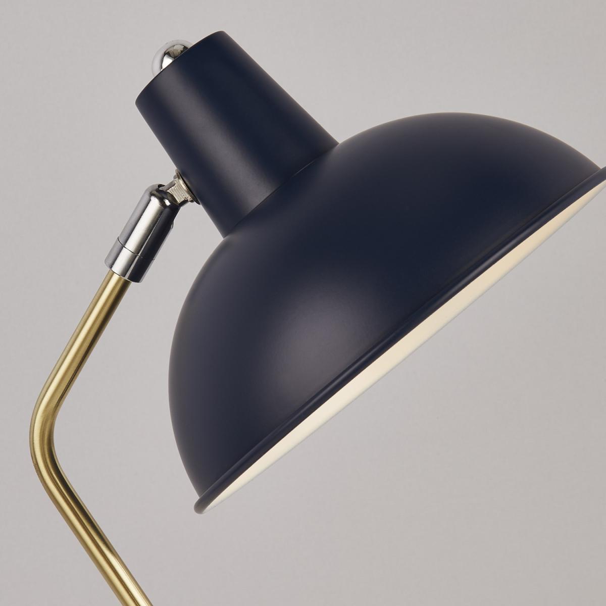 Navy task lamp with brass stem - Blue – image 2