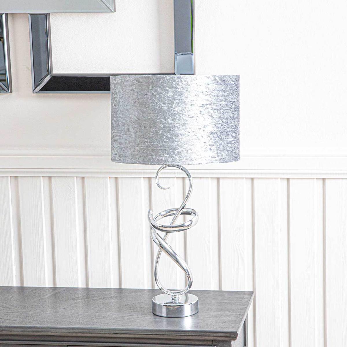 56cm Swirl Metal Table Lamp - Ivory – image 11