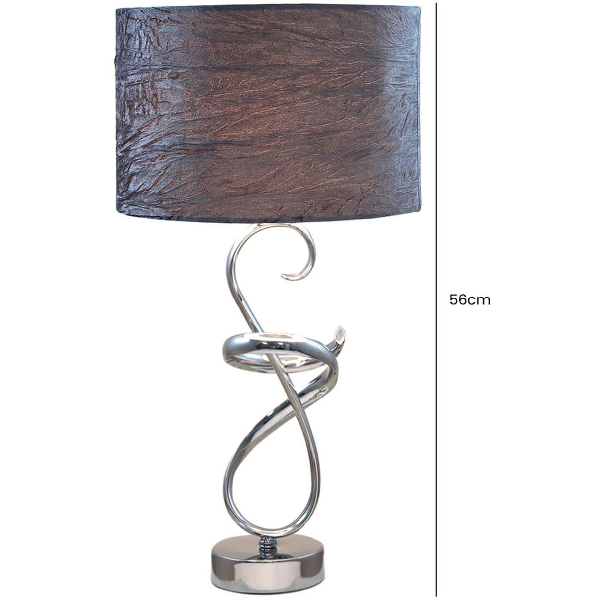56cm Swirl Metal Table Lamp - Ivory – image 3