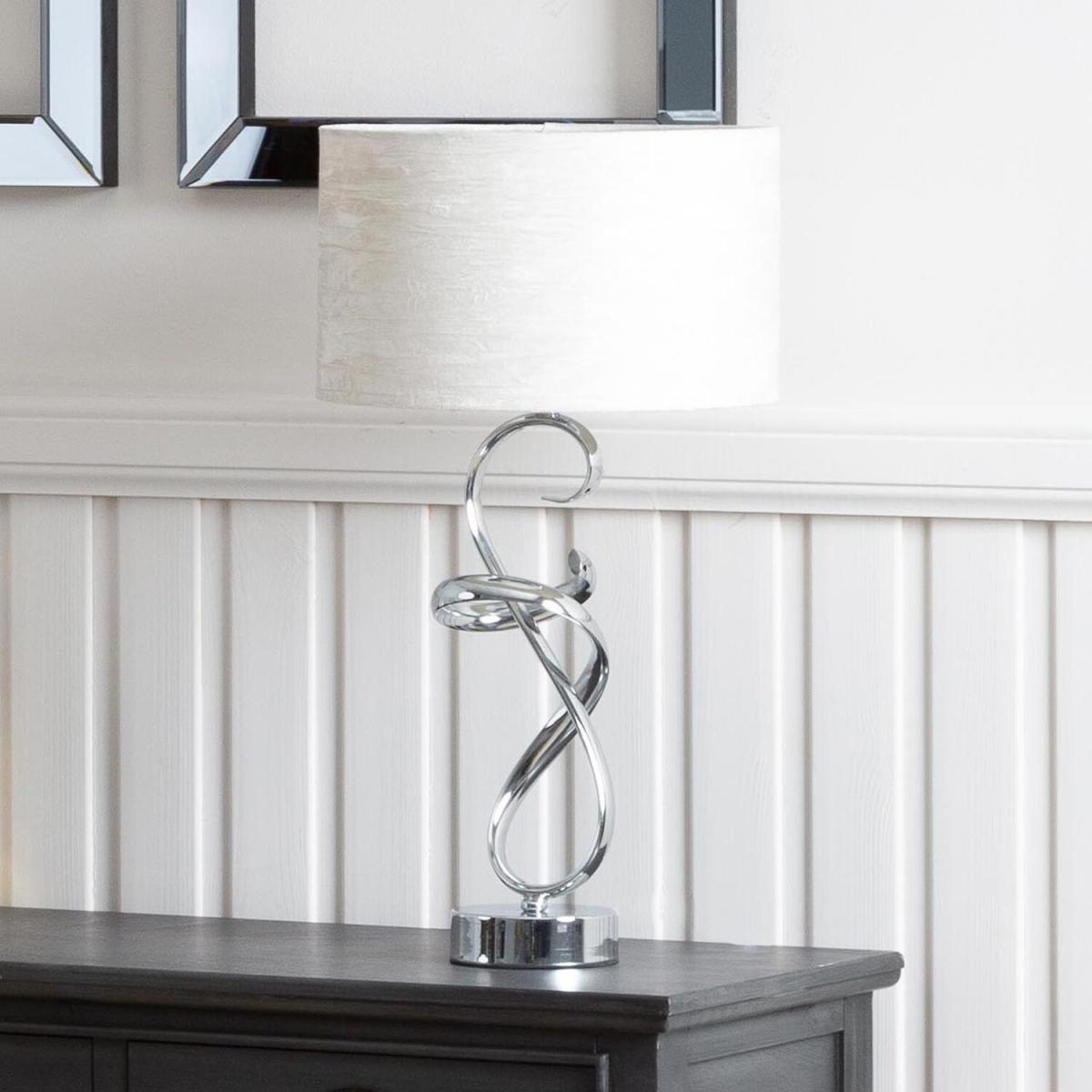 56cm Swirl Metal Table Lamp - Ivory – image 6