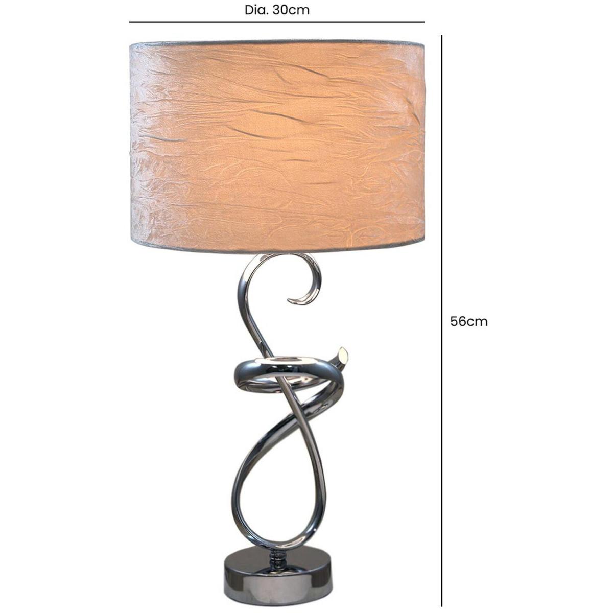 56cm Swirl Metal Table Lamp - Ivory – image 9