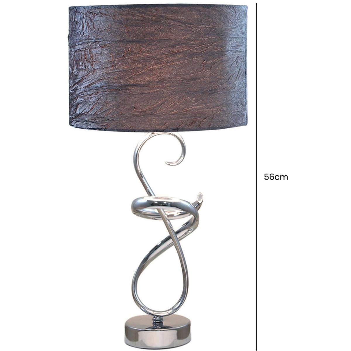 56cm Swirl Metal Table Lamp - Ivory – image 10