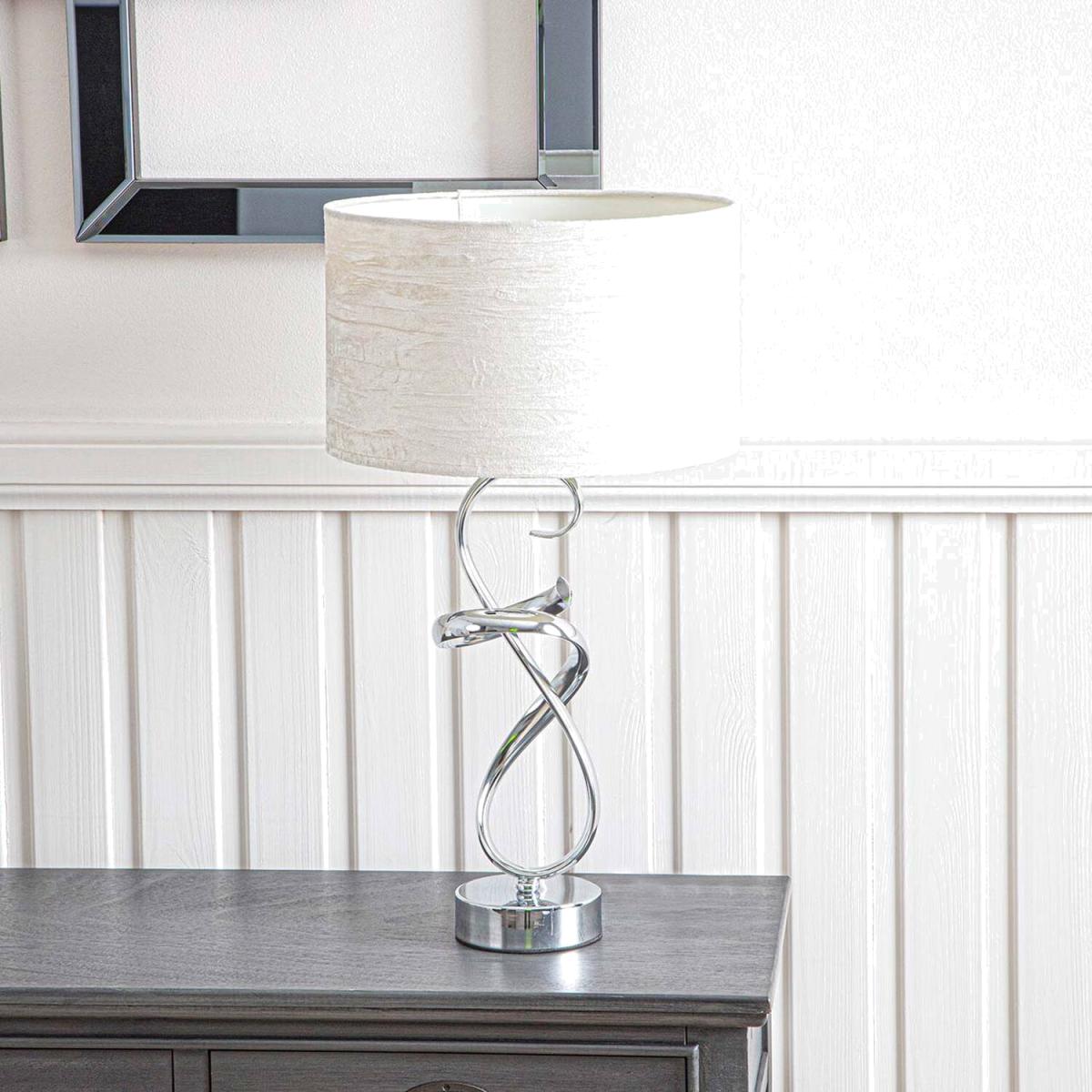 56cm Swirl Metal Table Lamp - Ivory – image 1