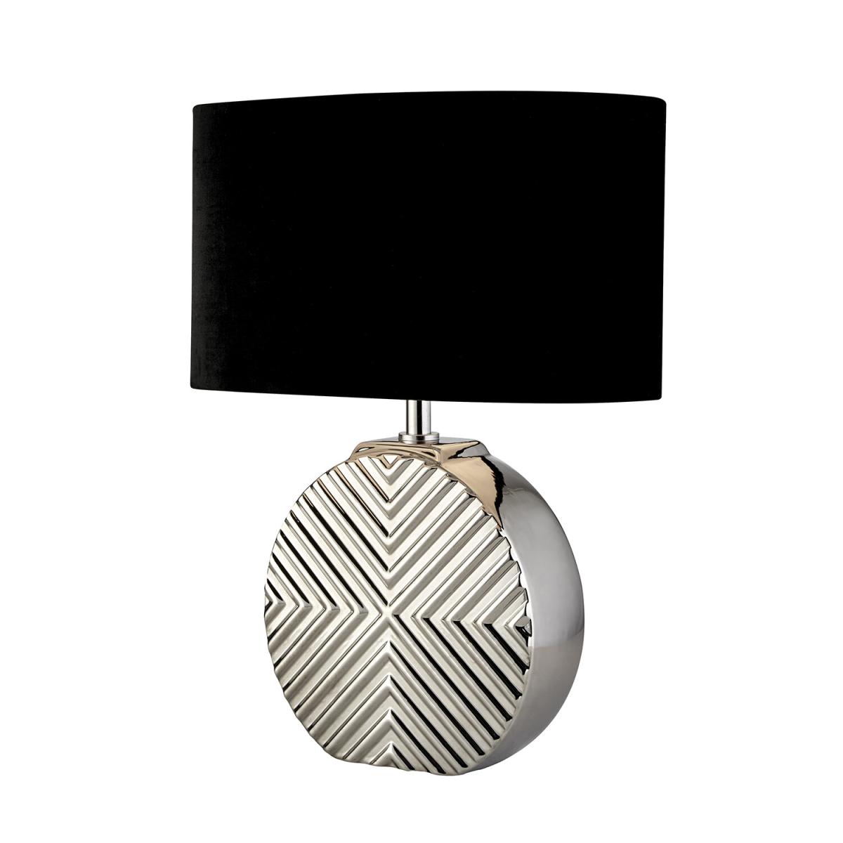 Chrome Base Ceramic Table Lamp – image 2