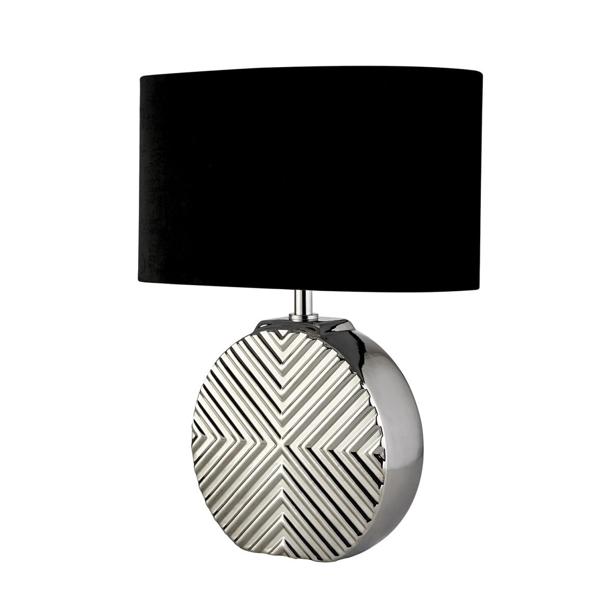 Chrome Base Ceramic Table Lamp – image 3