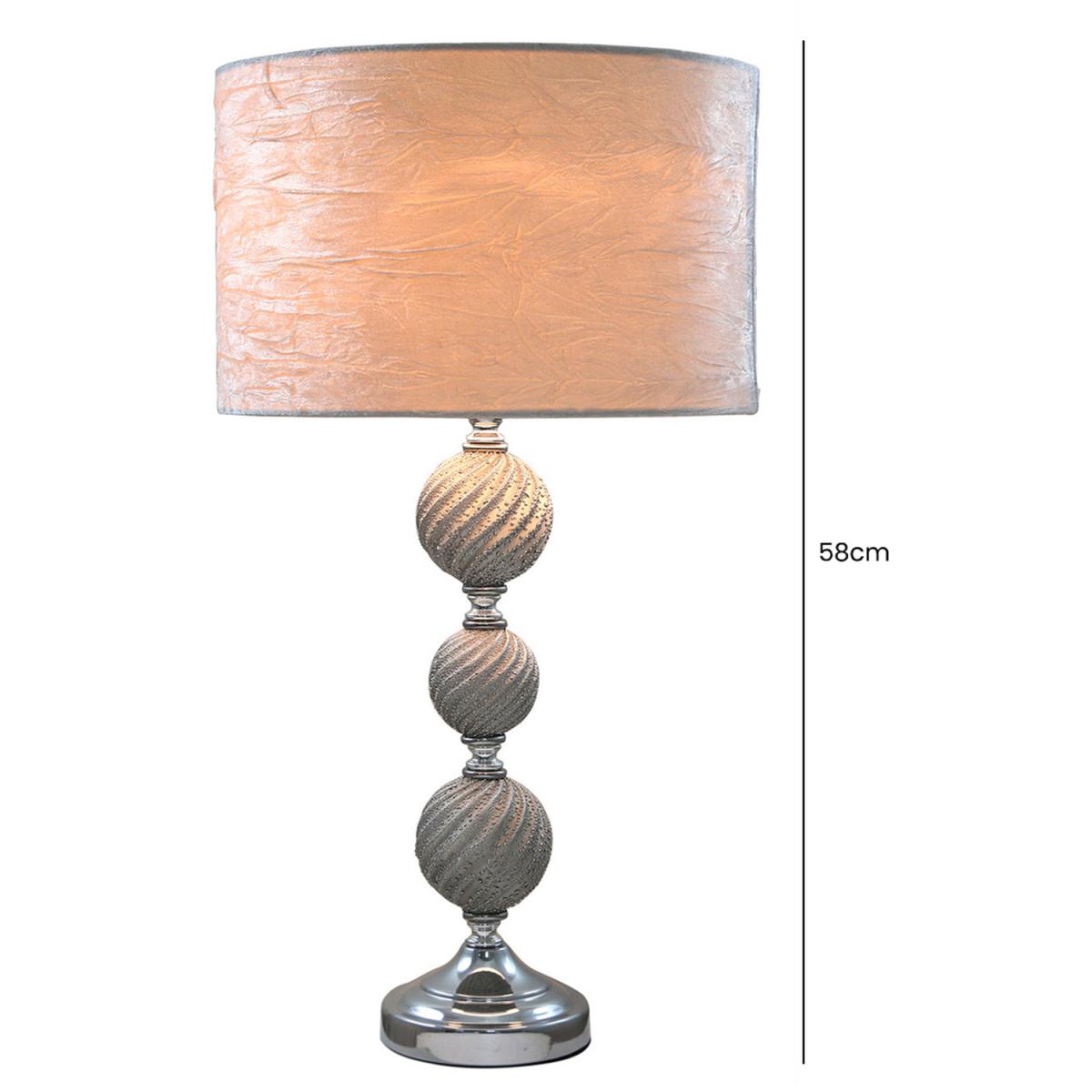 Three Ceramic Ball Table Lamp With Ivory Shade - Ivory – image 3