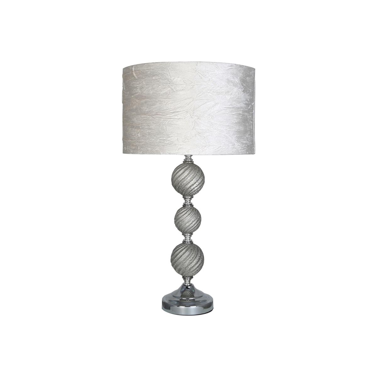 Three Ceramic Ball Table Lamp With Ivory Shade - Ivory – image 1