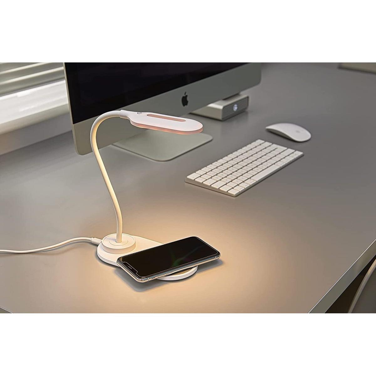 Auraglow LED Flexi-Neck Desk Lamp - White / Twin Pack – image 2