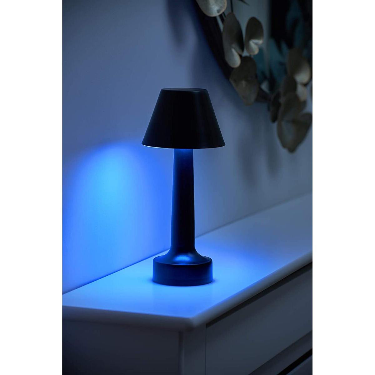 Auraglow Aluminium Rechargeable Colour Changing Table Lamp - Black – image 2