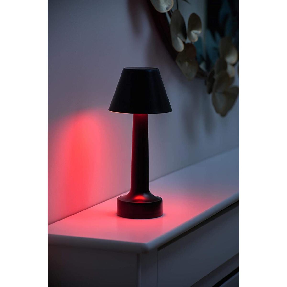 Auraglow Aluminium Rechargeable Colour Changing Table Lamp - Black – image 5