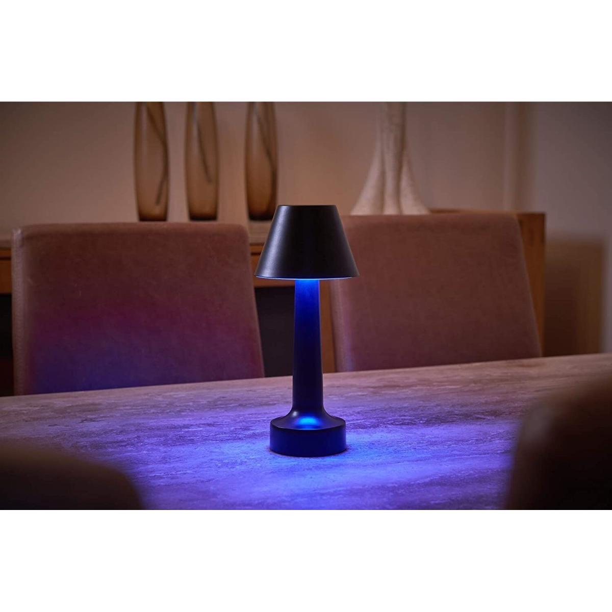 Auraglow Aluminium Rechargeable Colour Changing Table Lamp - Black – image 7