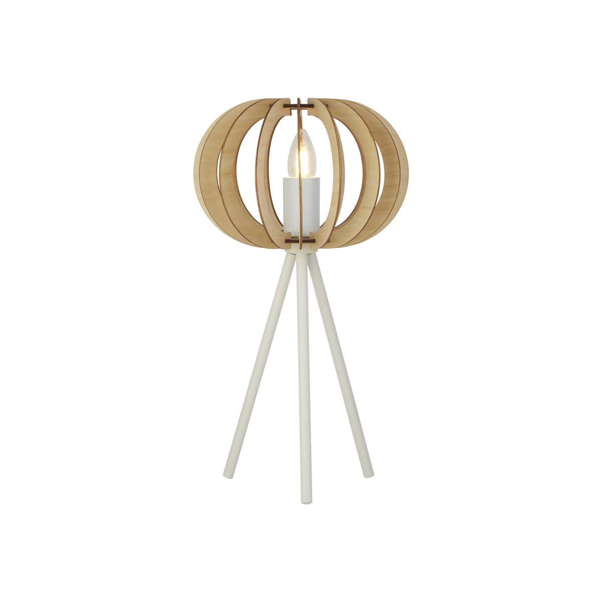 Oak Table Lamp in White - White – image 1