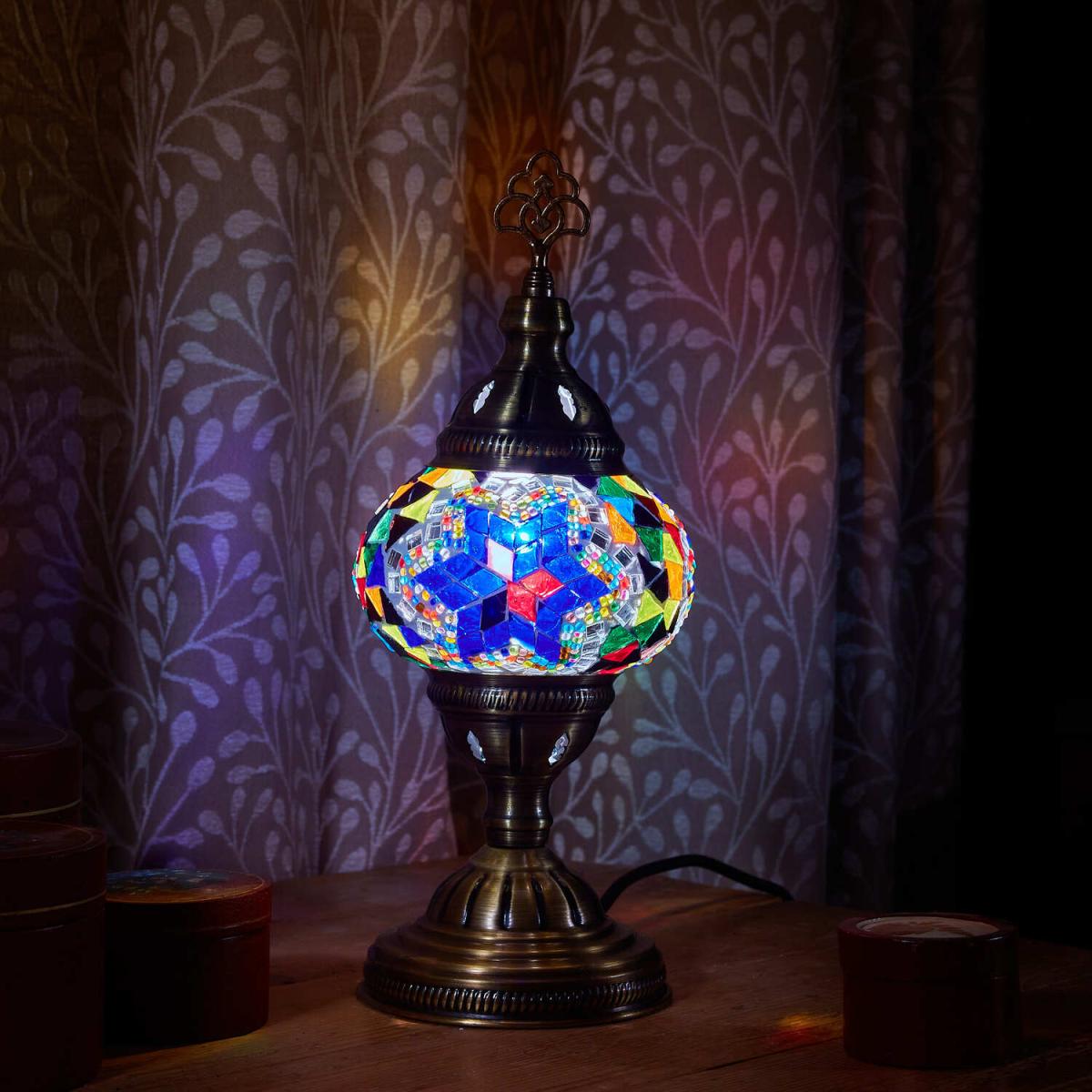 Turkish Mosaic Glass Lamp Multi - Multi Coloured – image 2