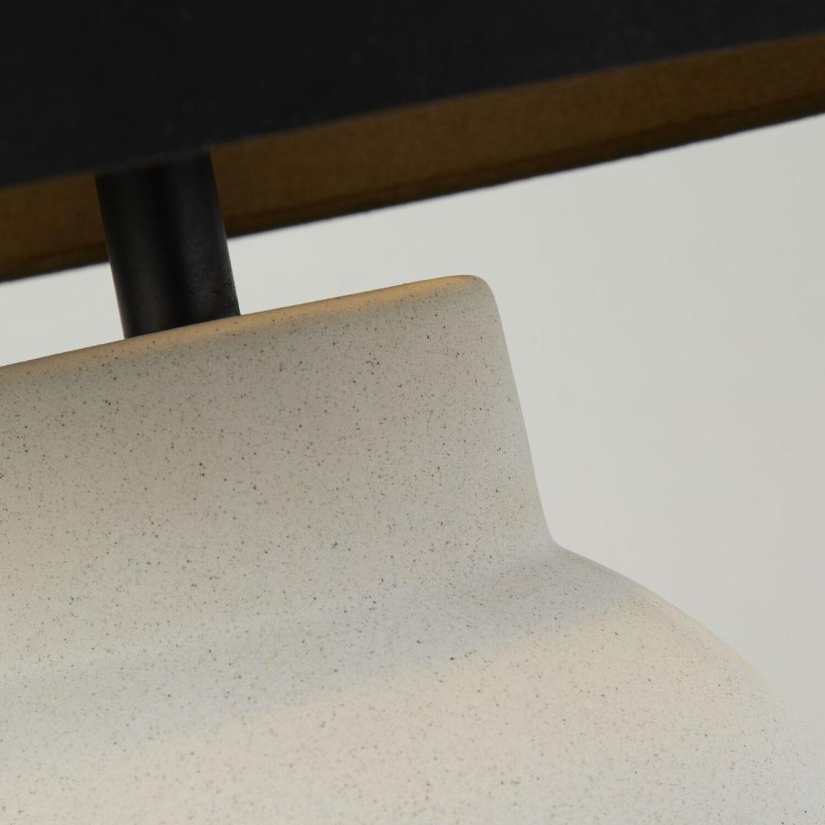 Ceramic Table Lamp with Black Shade  - White – image 2