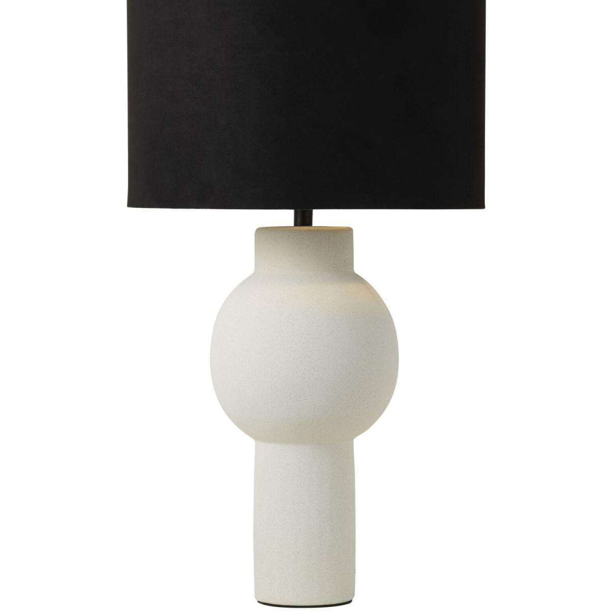 Ceramic Table Lamp with Black Shade  - White – image 5