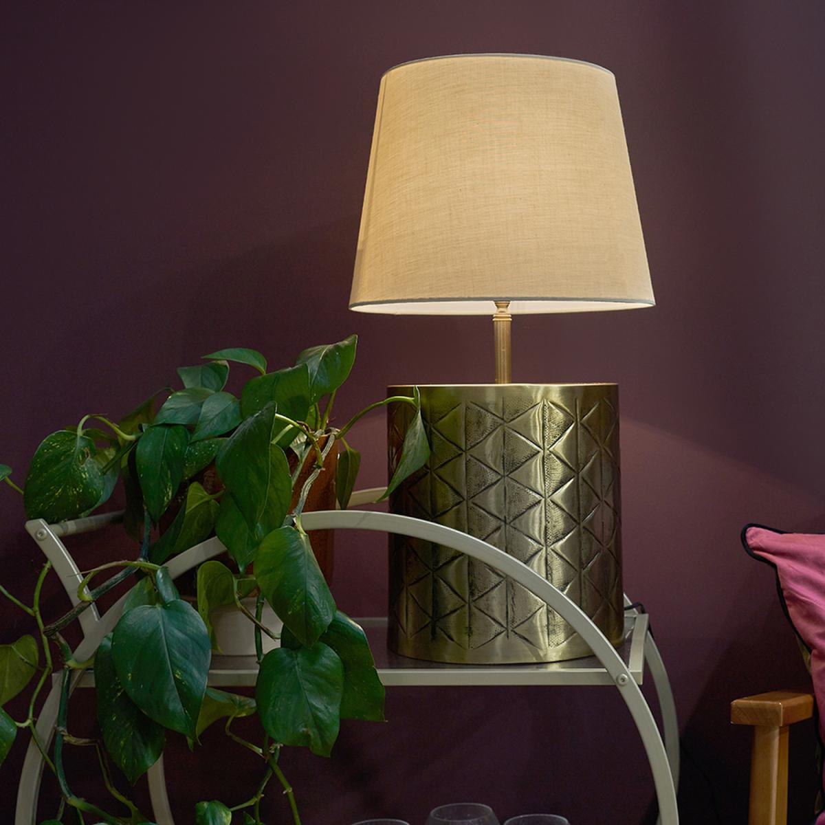 Taussig Diagonal Pattern Gold Table Lamp Gold Shade - Gold – image 3