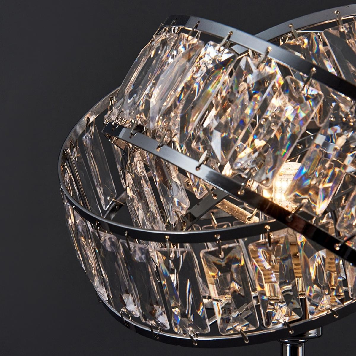 Polished Chrome And Clear Acrylic Jewel Intertwined Rings Design Table Lamp - Silver – image 3