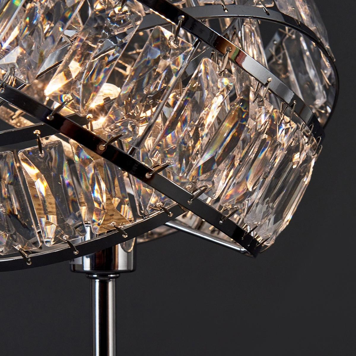 Polished Chrome And Clear Acrylic Jewel Intertwined Rings Design Table Lamp - Silver – image 4