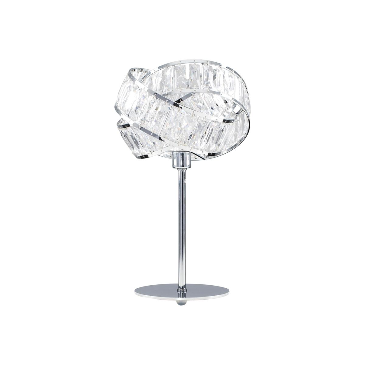 Polished Chrome And Clear Acrylic Jewel Intertwined Rings Design Table Lamp - Silver – image 1