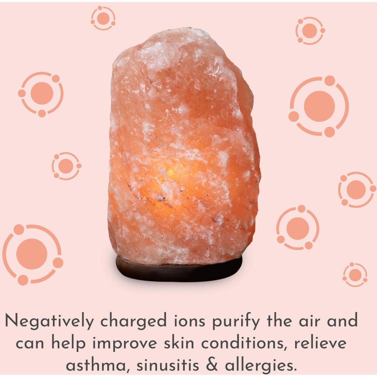 Haven Himalayan Crystal Handcrafted Salt Lamp Wooden Base - Pink / 19cm – image 2