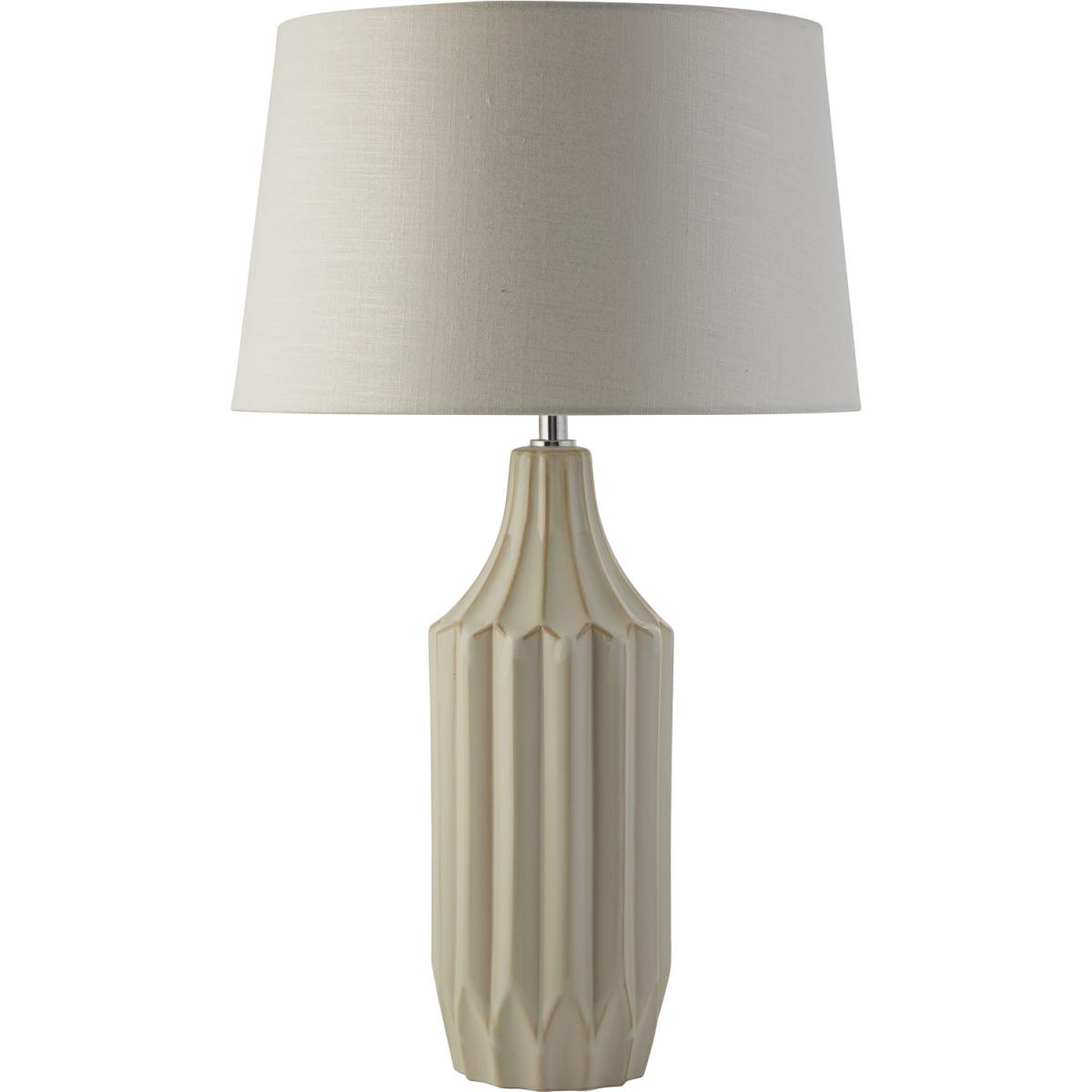 Ridge Detail Ceramic Table Lamp - Cream – image 3