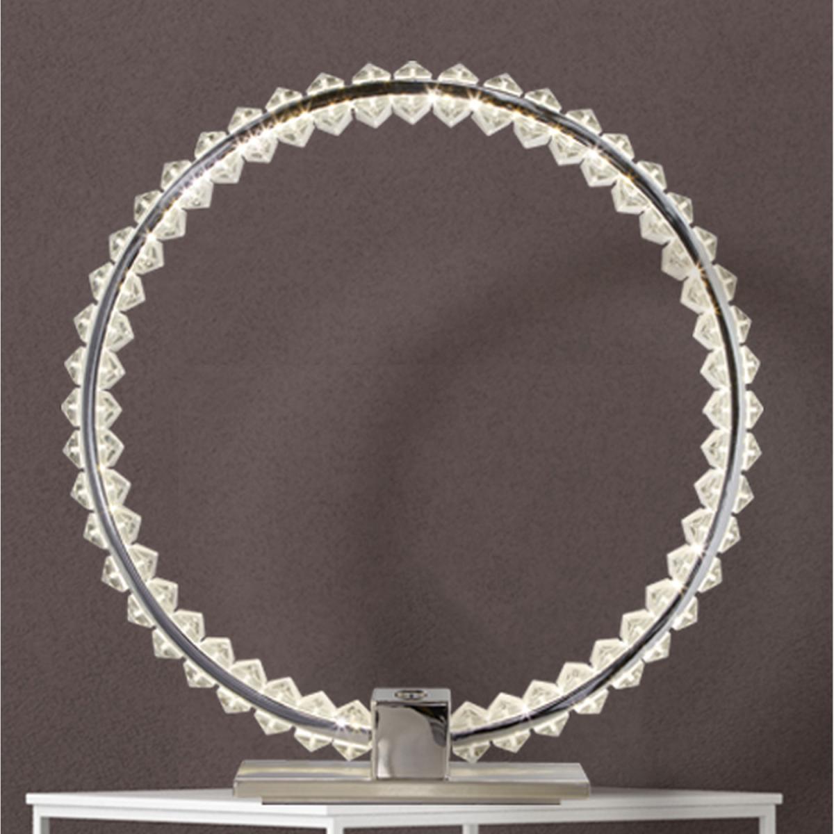 Large LED Hoop Table Lamp - Silver