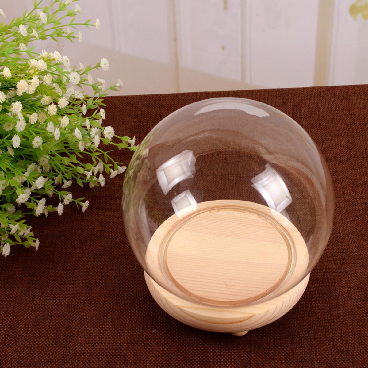 Glass Dome Cover Wood Base Gift without LED Light - White / 8.5cm / 12cm – image 3