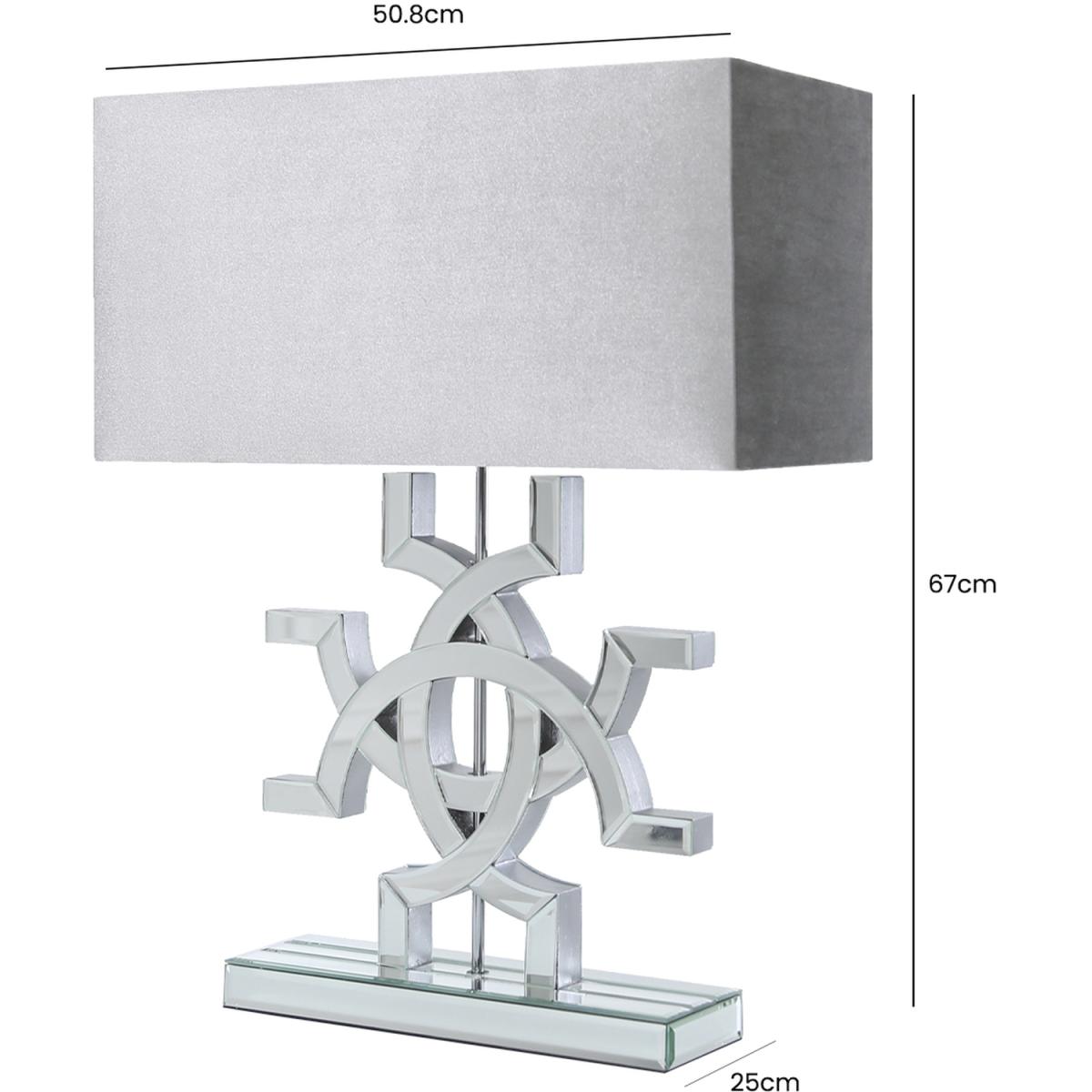 Athos Clear Glass Table Lamp With Grey Shade - Grey and Clear – image 3