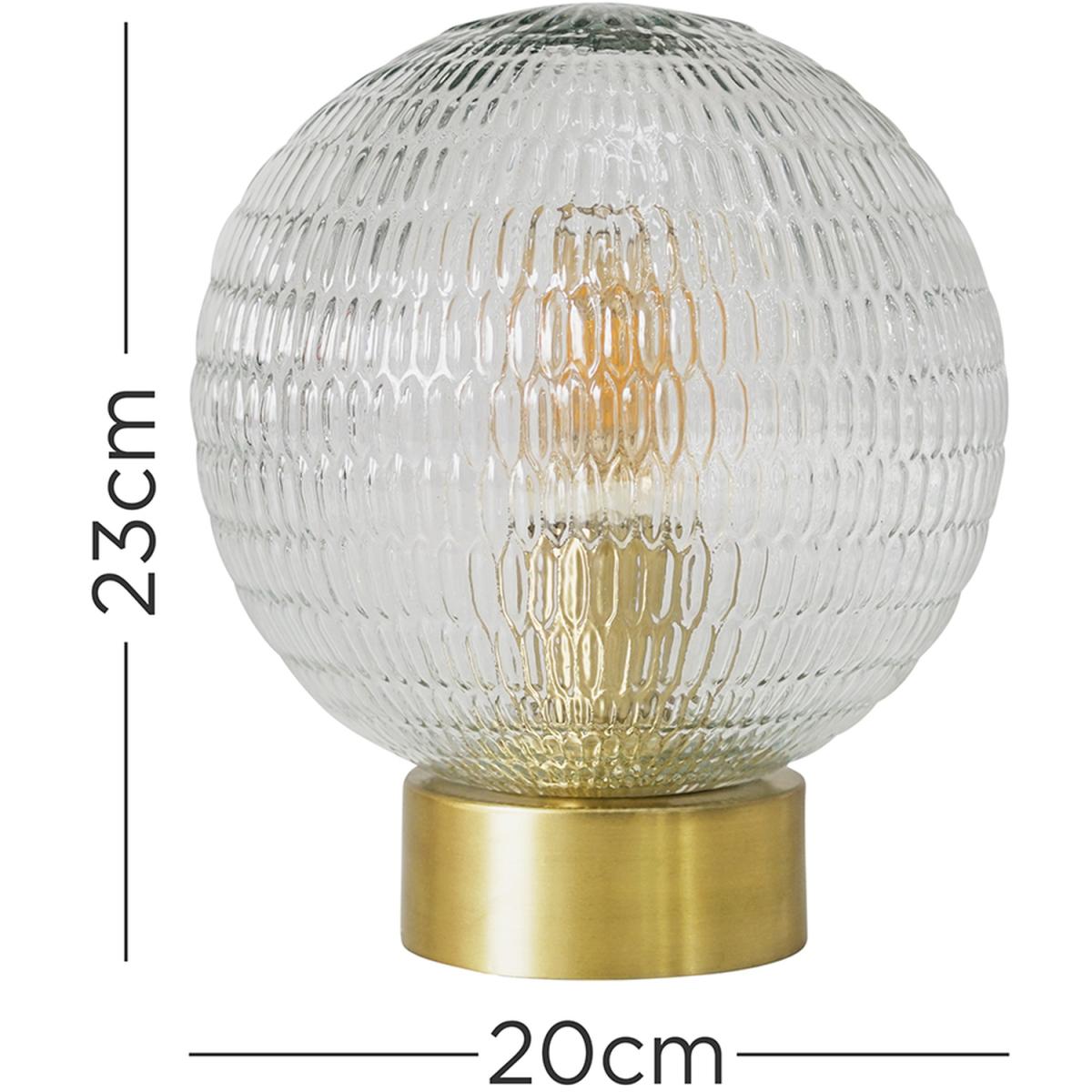 Aurelian Antique Brass Table Lamp With Textured Globe Glass Shade - Antique Brass – image 2