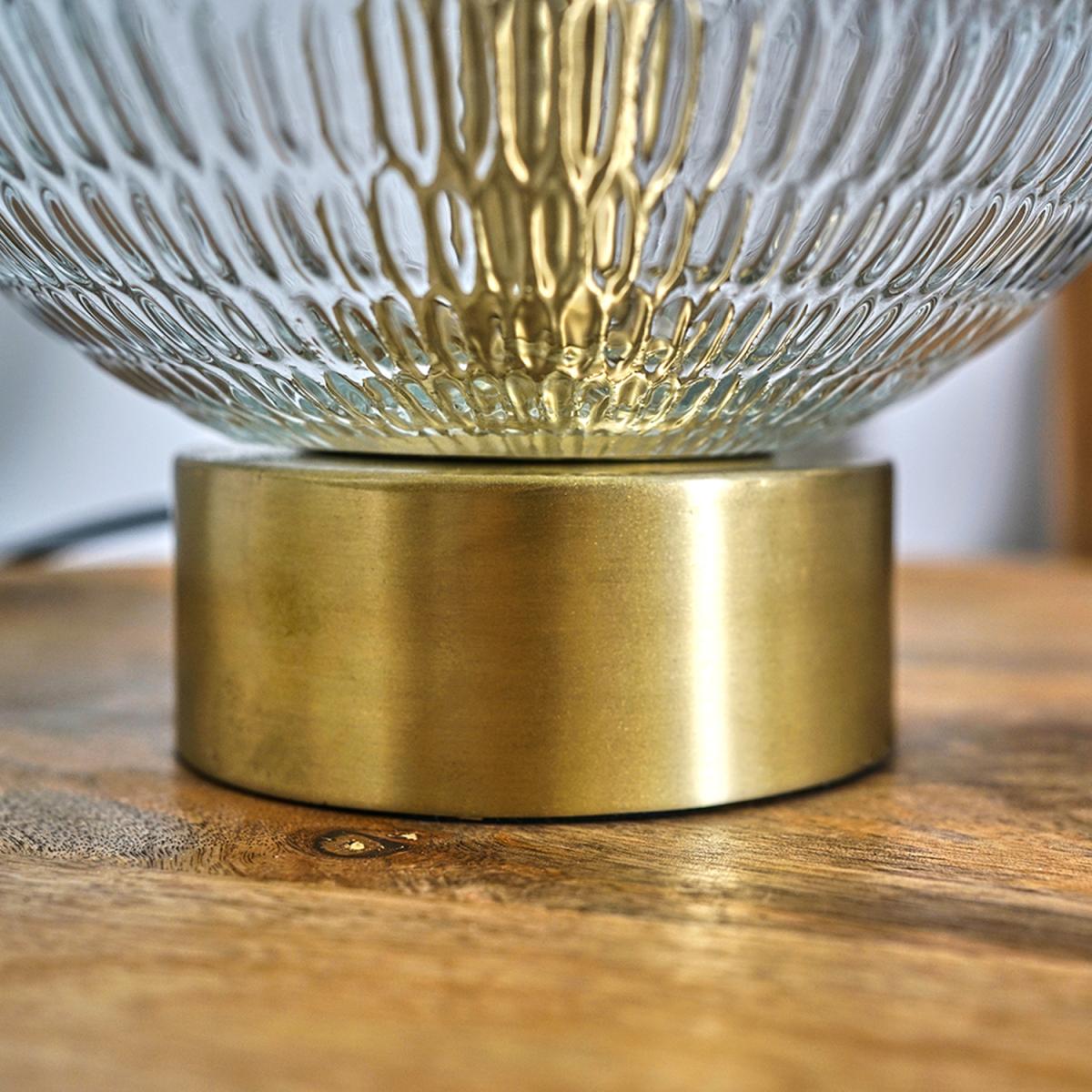 Aurelian Antique Brass Table Lamp With Textured Globe Glass Shade - Antique Brass – image 5