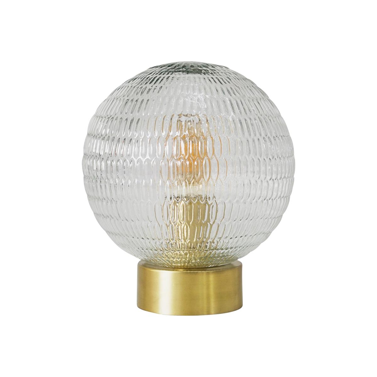 Aurelian Antique Brass Table Lamp With Textured Globe Glass Shade - Antique Brass – image 1