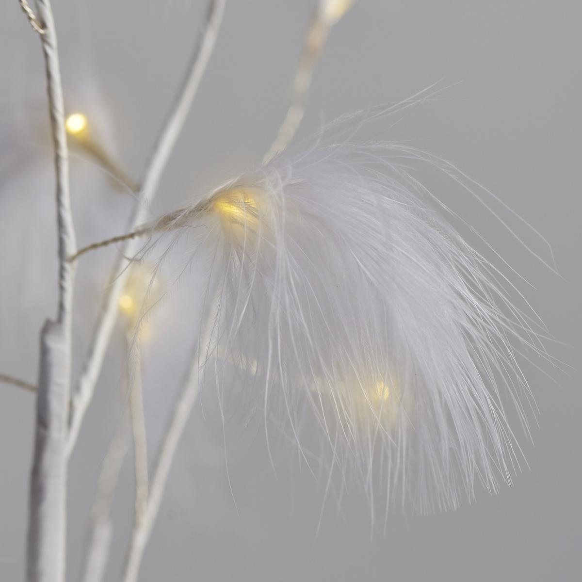Set of 2 Warm White Feather Twig Lights - White – image 2