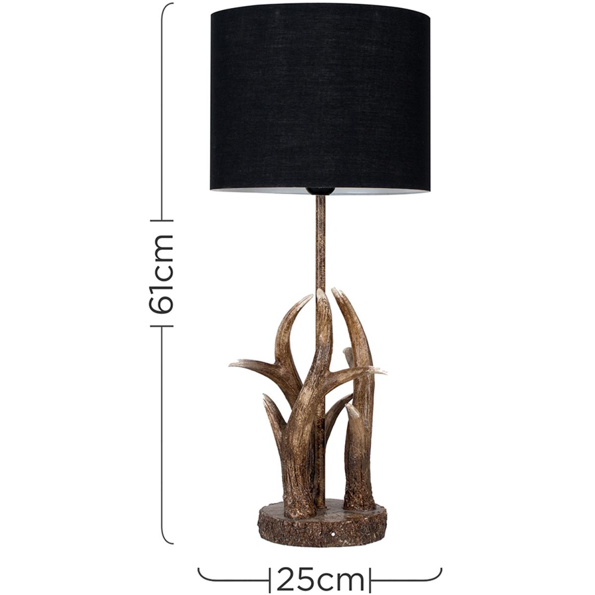 Caribou Brown Table Lamp With Black Shade - Brown – image 3